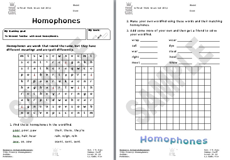 Generic - Homophones 1