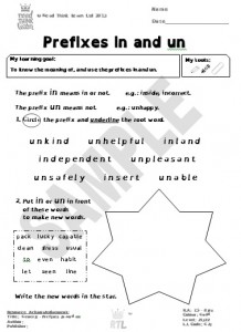 Generic – Prefixes in and un – Read Think Learn