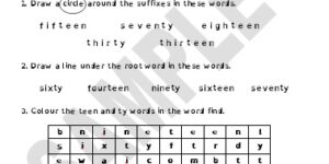 Generic - Suffixes teen and ty