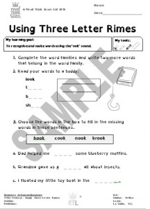Generic – Using Three Letter Rimes – Read Think Learn
