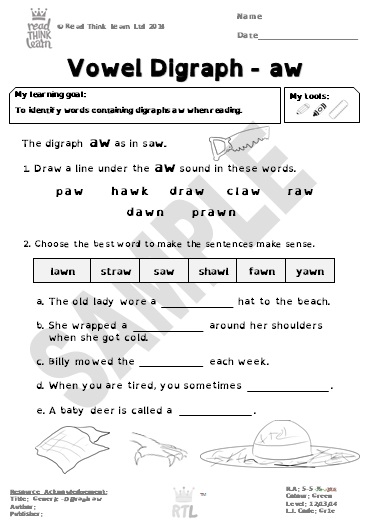 Generic - Vowel Digraph aw