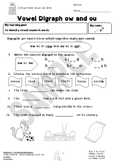 Generic - Vowel Digraphs ow and ou