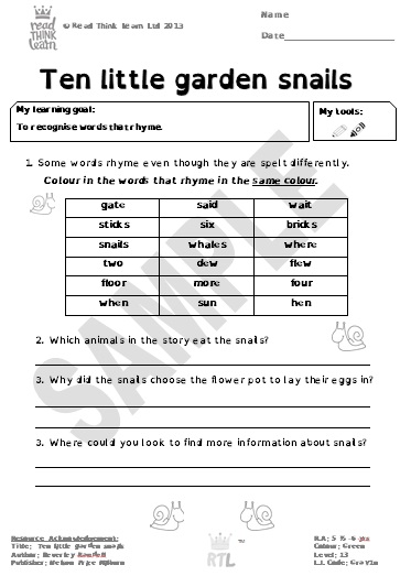 Ten little garden snails