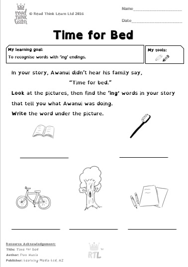 Time for Bed – Read Think Learn